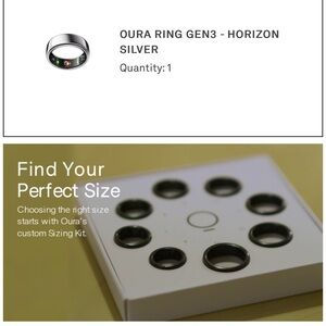 Oura Ring gen3-horizon silver size 8